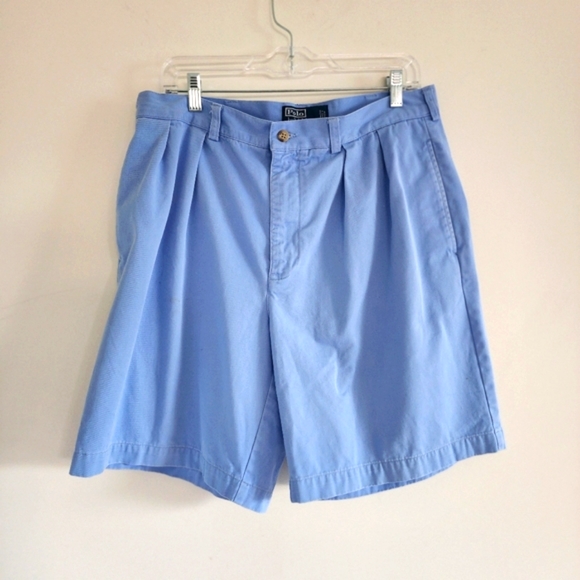 Polo by Ralph Lauren Tyler Short Men's Blue Front Pleated Short Size 34 - Picture 3 of 7